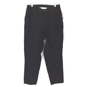 Elizabeth Liz Claiborne Sport Black Cotton Tapered Denim Jeans Women 16 Vintage